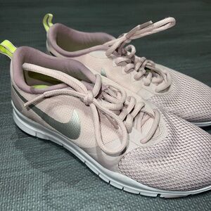 Nike Women's Light Pink and Silver Sneakers